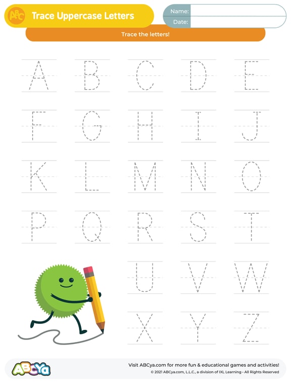 Trace Uppercase Letters • ABCya!