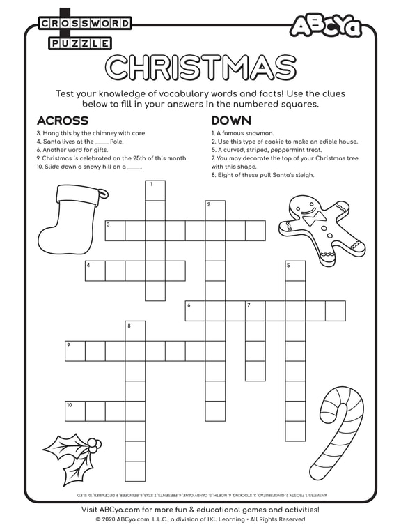 Abcya Christmas Crossword Puzzle Answers