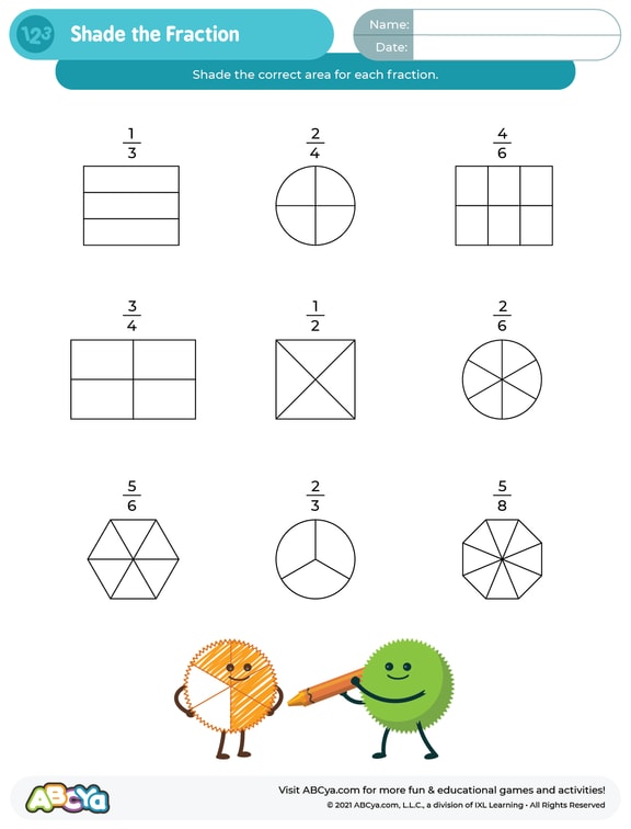 Shade The Fraction ABCya 