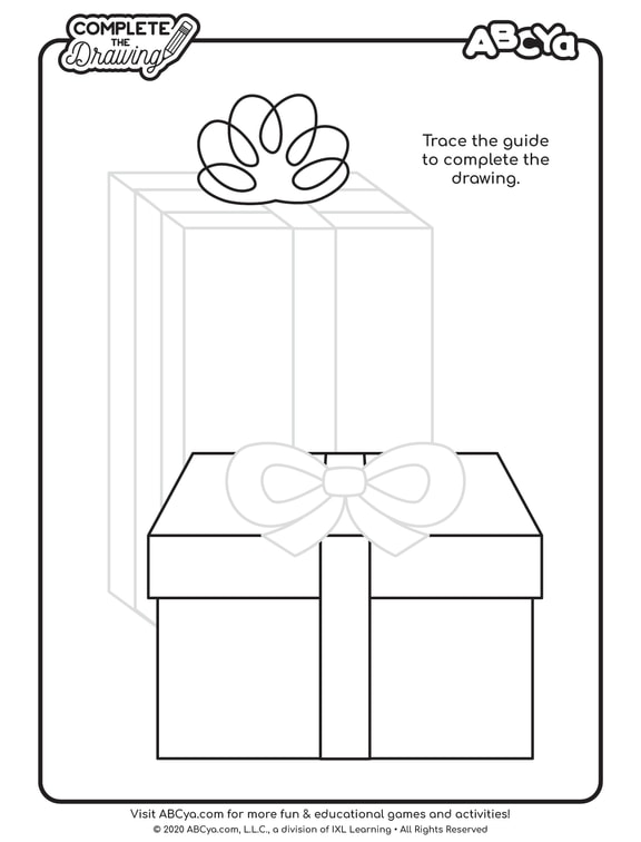 Complete The Drawing Christmas Present ABCya 