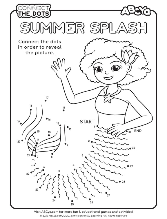 Connect the Dots Summer Splash • ABCya!