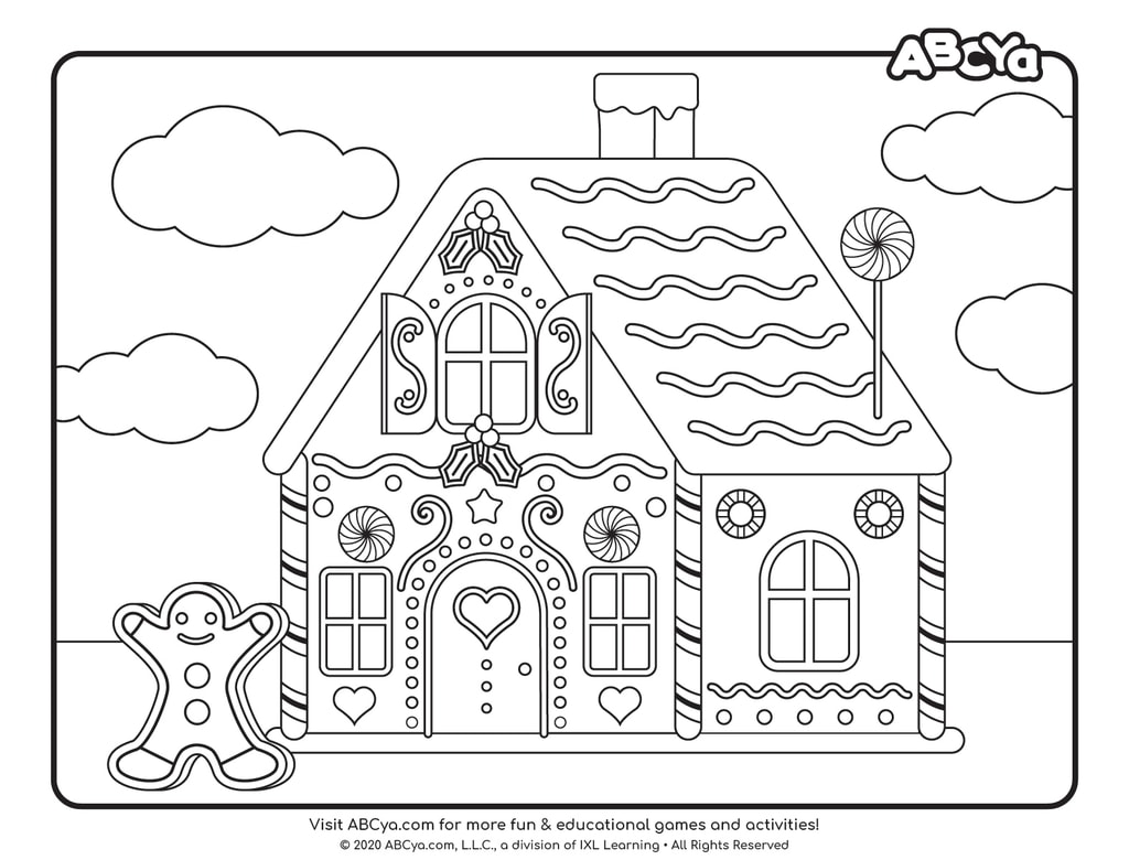 Free Coloring Pages Gingerbread House