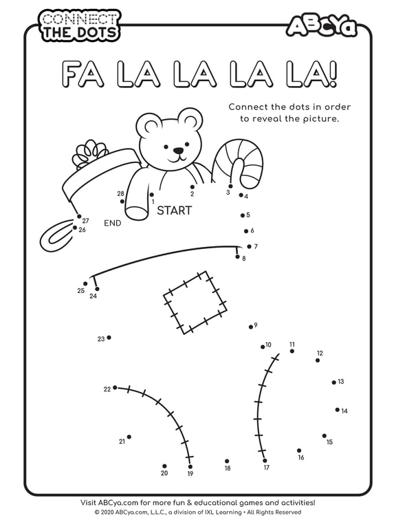 Connect the Dots Fa La La La La! • ABCya!
